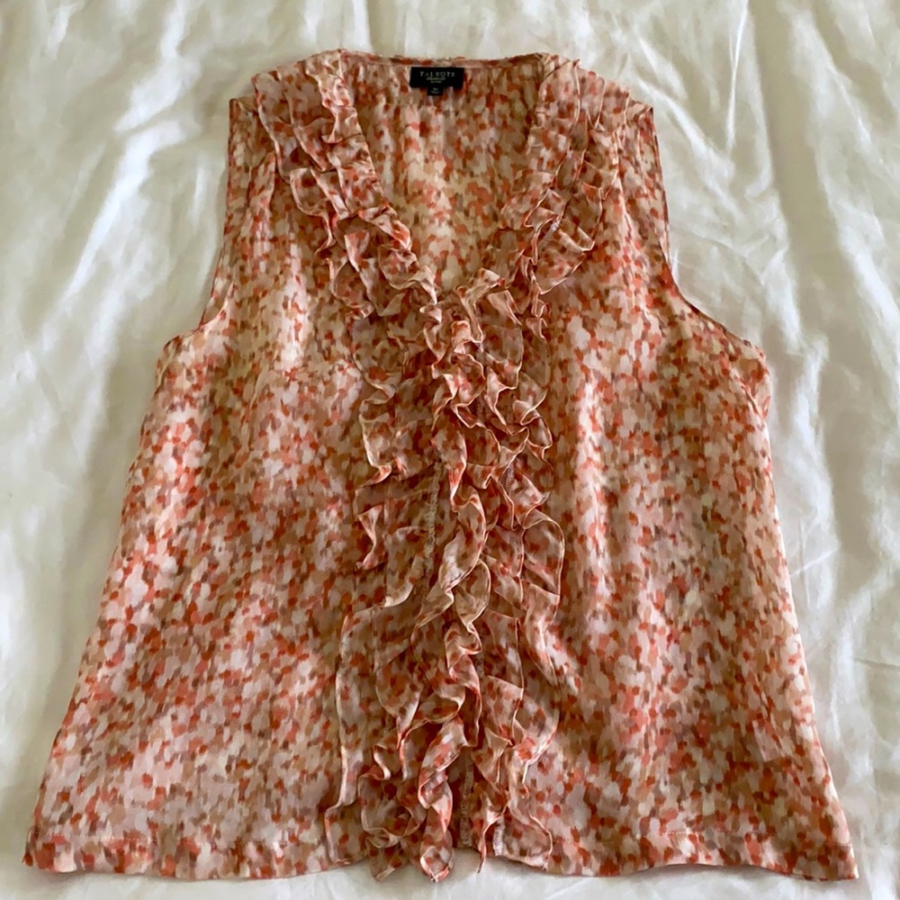 Talbots sleeveless semi-sheer top